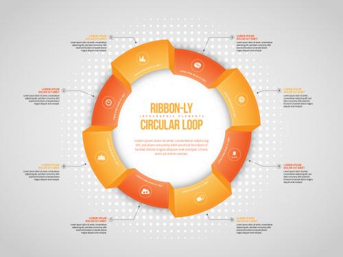 Ribbony Circular Loop Infographic
