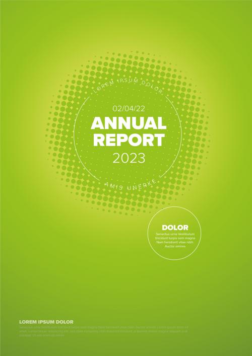 Green Annual Report Front Cover Page Layout