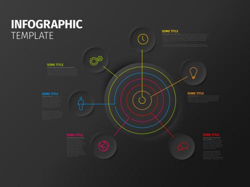 Infographic Layout with Dark Circle Target