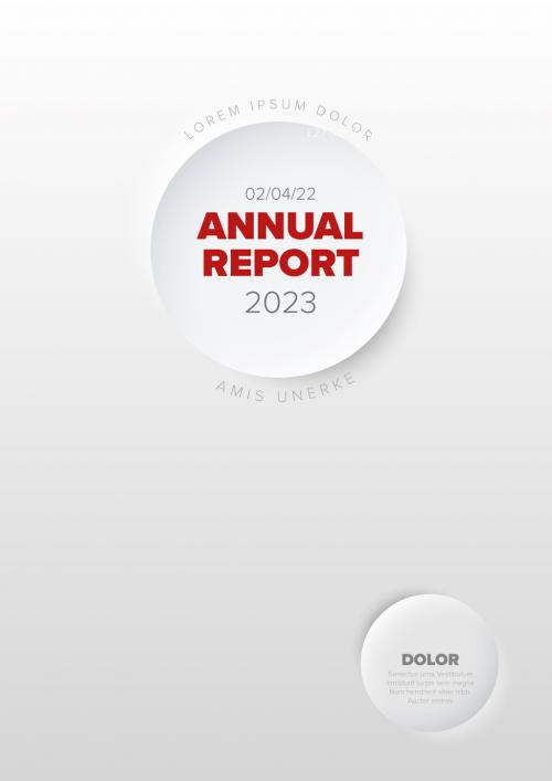 Light Gray Annual Report Front Cover Page Layout with Circles