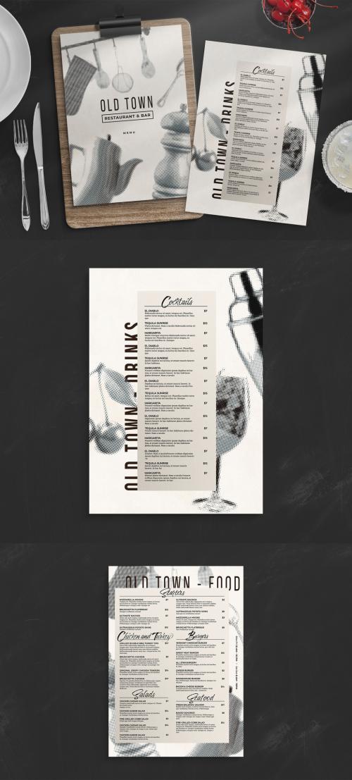 Menu Layout with Halftone Effect