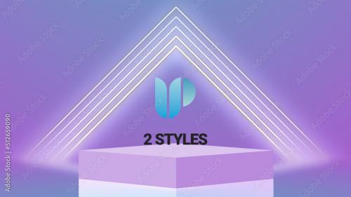 3D Shapes Text and Logo Gradient Full Frame Title