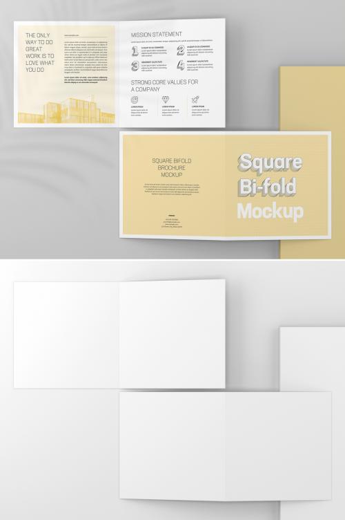 Square Bifold Brochure Mockup