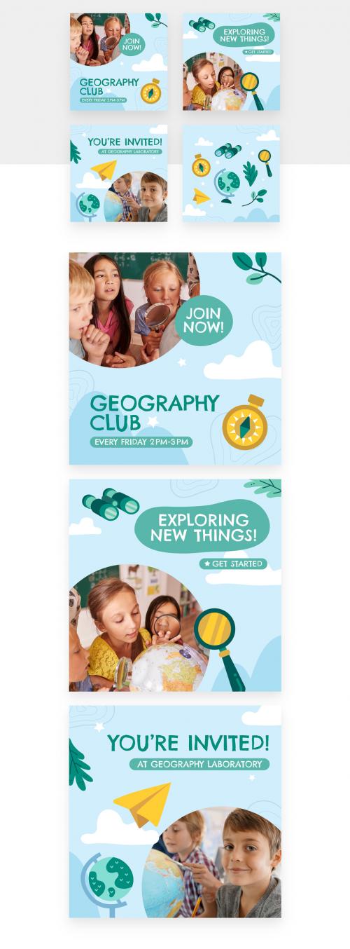 School Geography Class Themed Education Social Media Banners