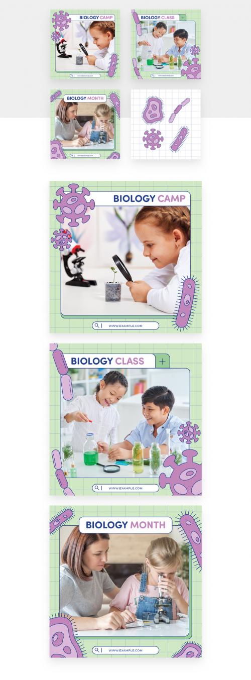 School Science Biology Themed Education Social Media Banners