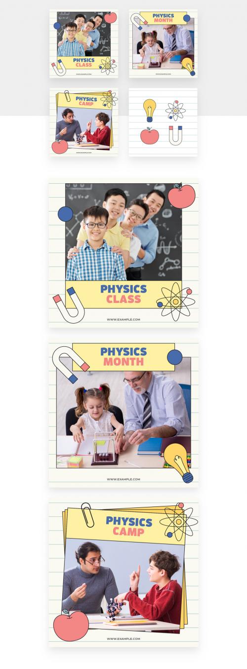 School Science Physics Themed Education Social Media Banners