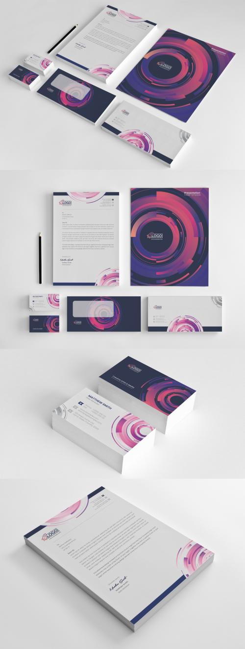 Branding Identity & Stationery Layout Vector Accents