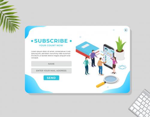 Website Subscription Pop Up Design Layout