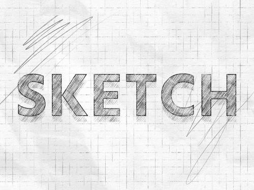 Pencil Sketch Text Effect Mockup