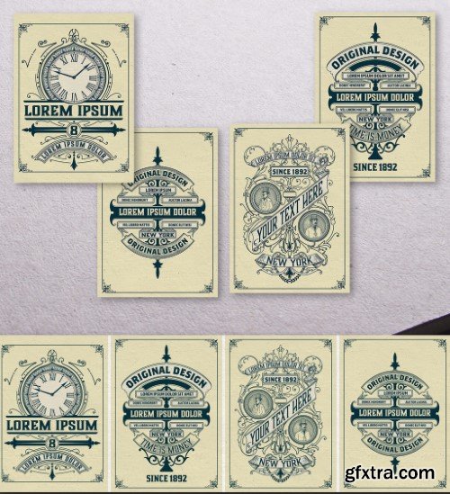 Set of 4 Vintage Labels