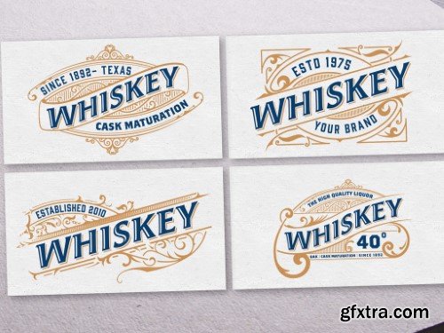 Set of 4 Vintage Liquors Logos or Labels