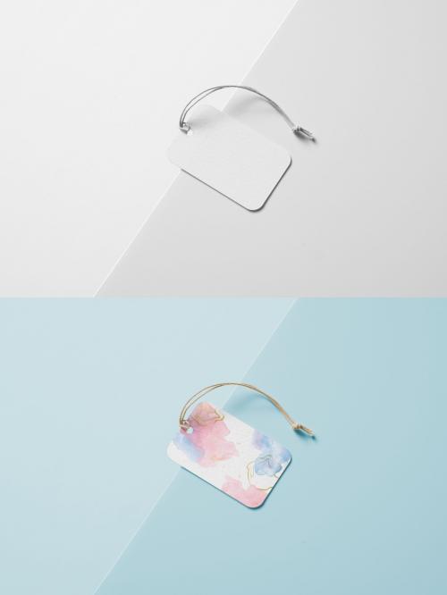 Hang Tag Mockup with Rounded Corners