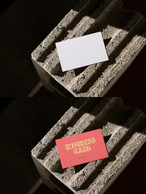 Business Card Mockup on a Concrete Texture