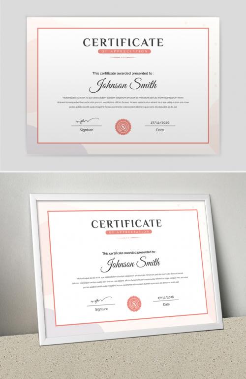 Certificate Layout with Peach Accents