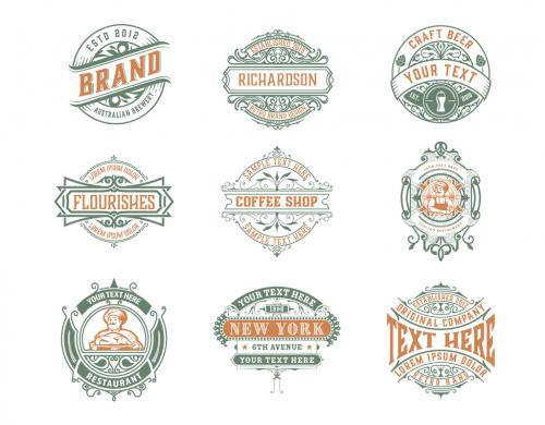 Pack of 9 Logos and Badges
