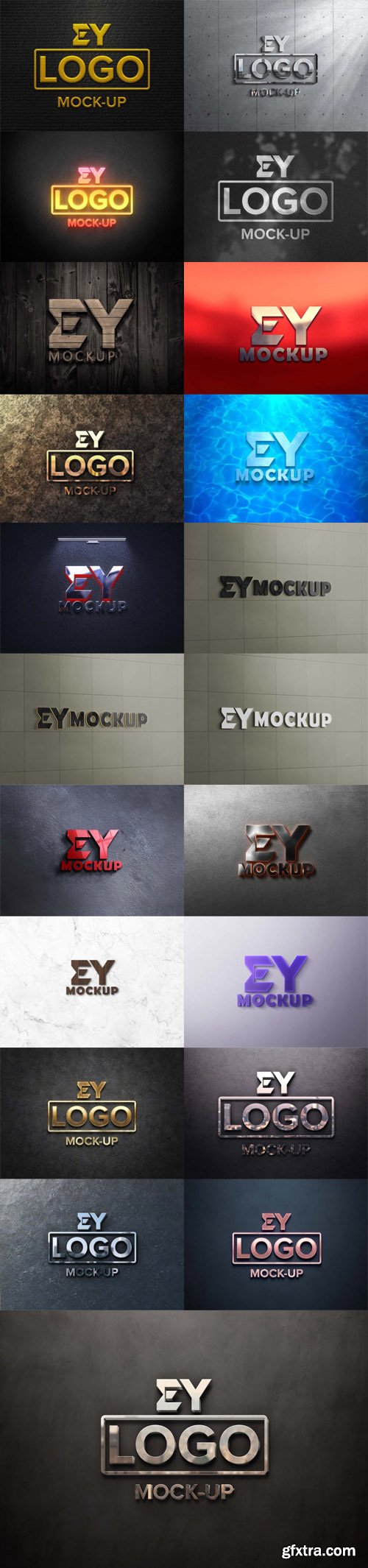 3D Logo & Text Effects Collection - PSD Mockup Templates