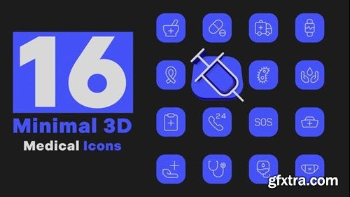 Videohive Minimal 3D - Medical Icons 51922154