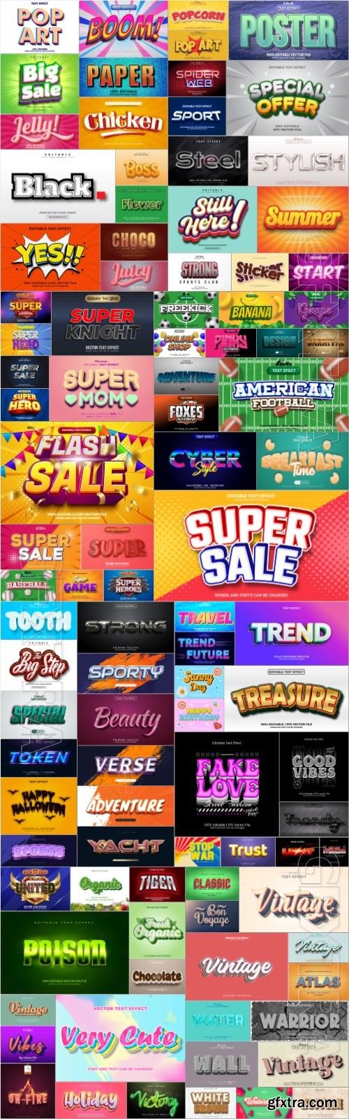 Mega collection vector editable text effect, font style vol 2
