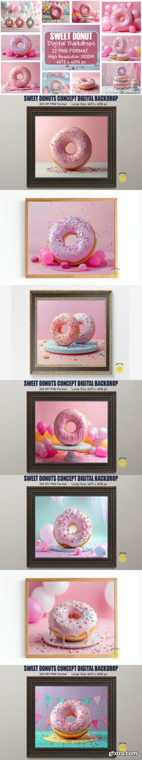 Sweet Donuts Concept Digital Backdrops