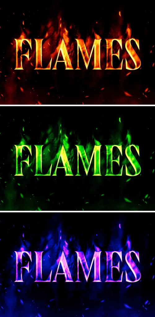 Fire Text Effect Mockup