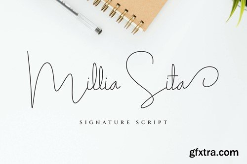 Millia Sita Signature Script Font XLJRH4N
