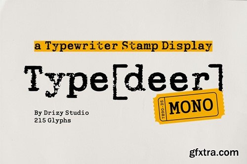 TypedeerMono - Typewriter Stamp Display Font D56SCTZ