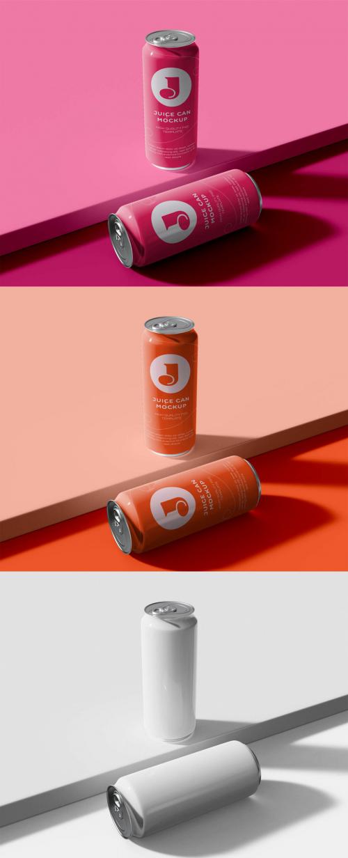 Two Juice Cans Mockup
