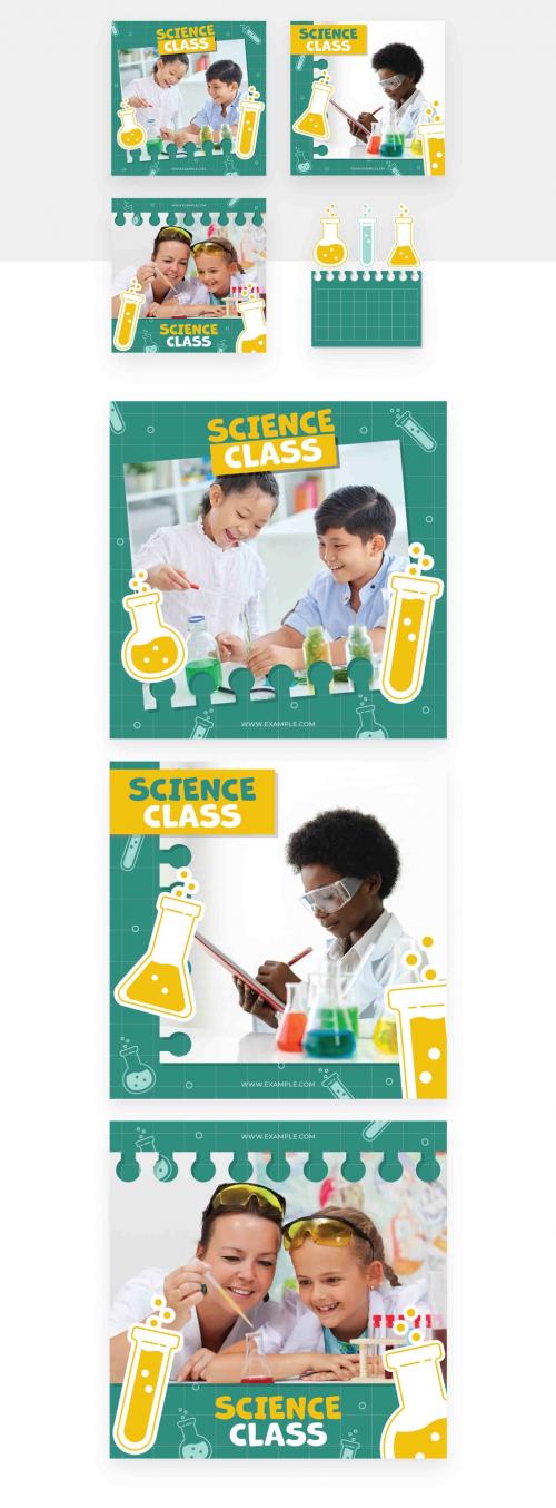 School Education Science Class Social Media Banners