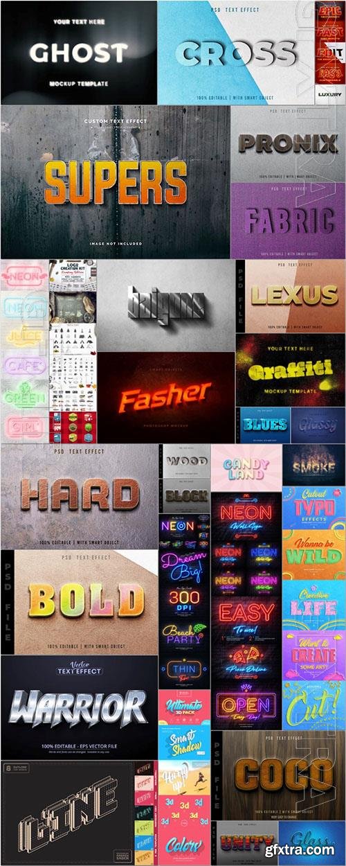Mega collection vector editable text effect, font style vol 5