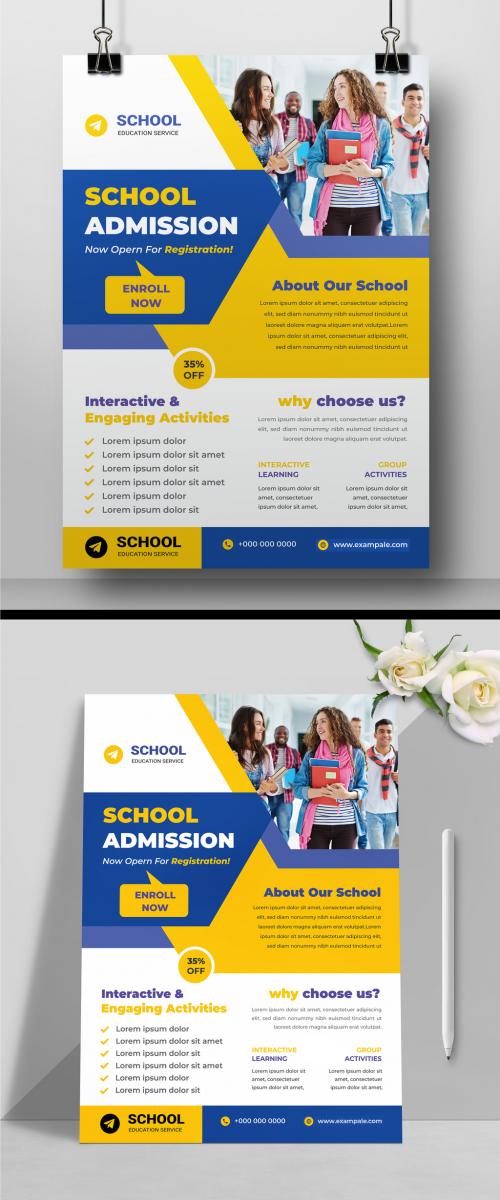 Modern Admission School Flyer with Colorful Accent