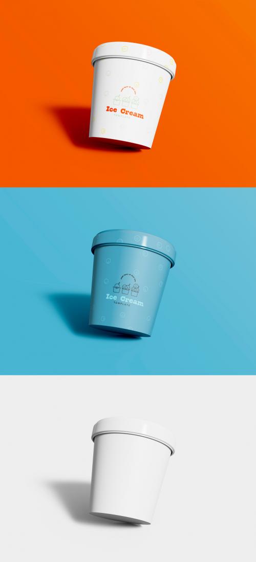 3D Ice Cream Cup Mockup