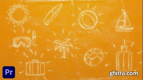 Videohive Doodle Scribble Summer Beach Tropical Elements 51951660