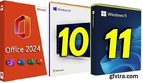 Windows 11 (No TPM Required) & Windows 10 AIO 32in1 With Office 2024 Pro Plus Preview Multilingual