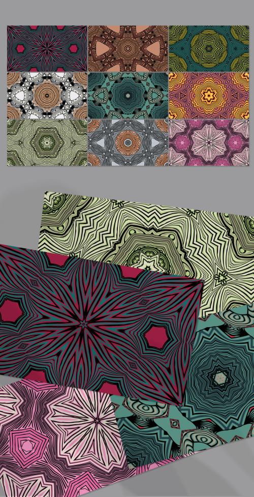 Seamless Pattern Collection with Mandala Motif