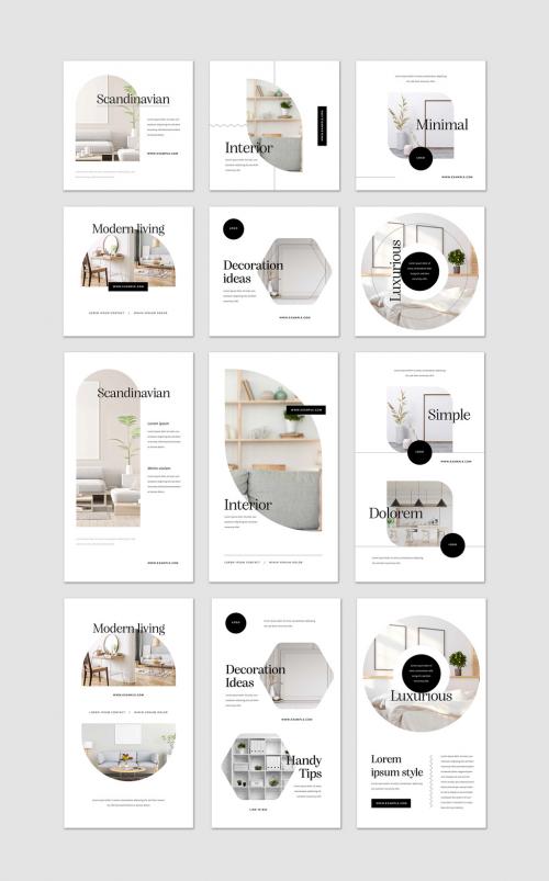 Multipurpose Social Media Layouts for Interior Design Posts
