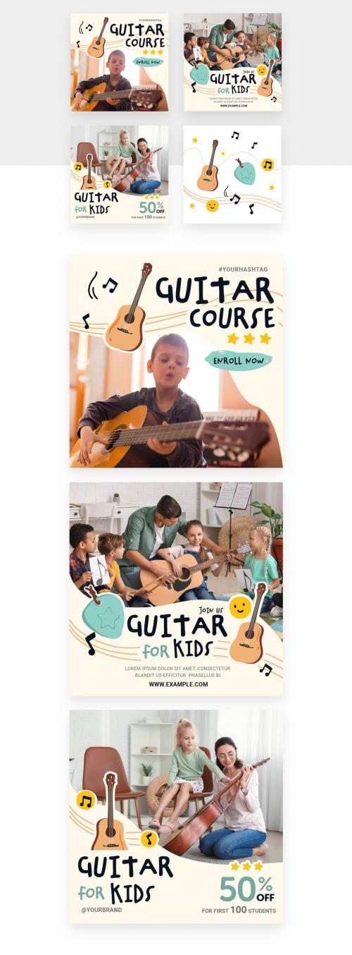 Guitar Lessons School Social Media Banners
