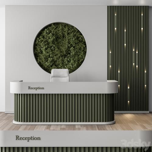 Reception Desk and Wall Decor with vertical Garden - Office Set 312
