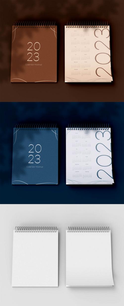 Top View of Two Calendars Mockup