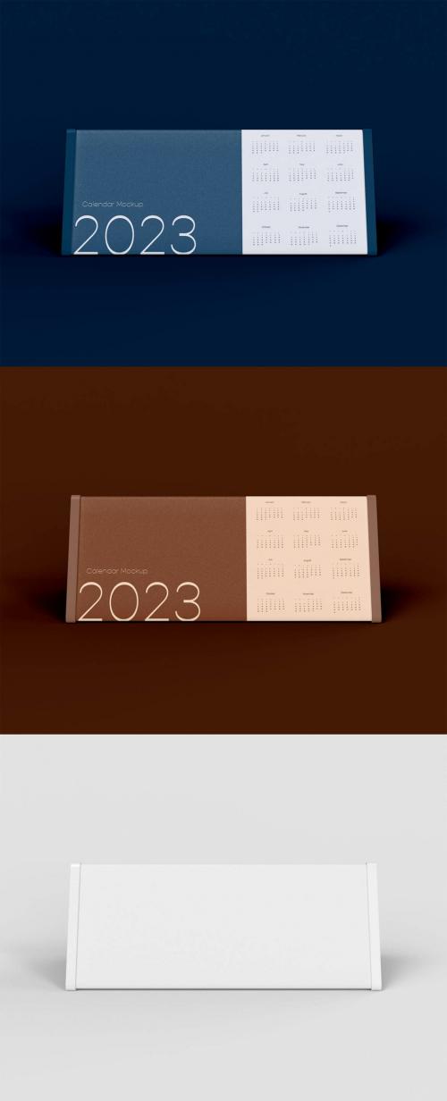 Front View of Isolated Desk Calendar Mockup
