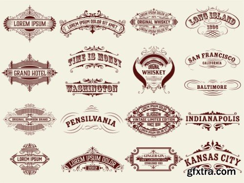 Set of 18 Vintage Logos and Badges