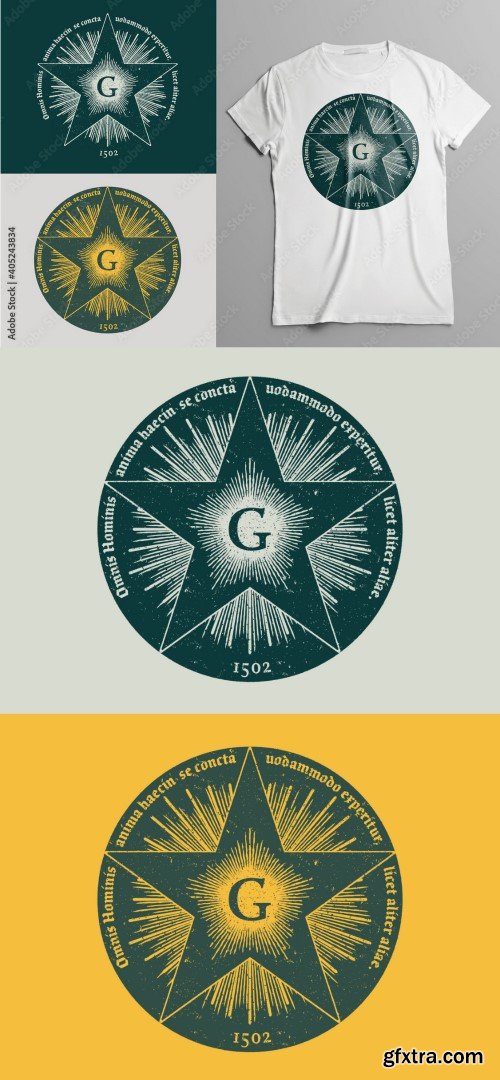Vintage Star Emblem with Grunge Texture