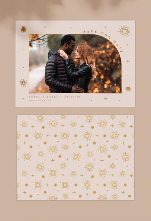 Celestial Save the Date Photo Card Layout Design