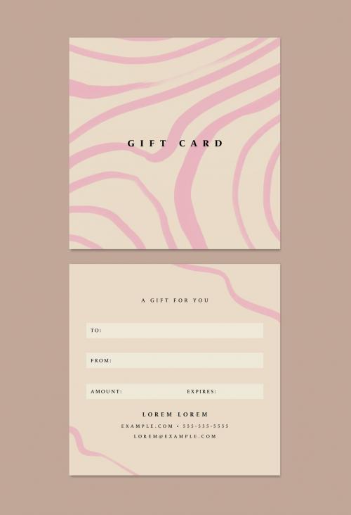 Chic Gift Card Layout Design