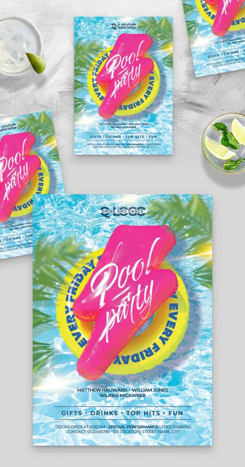 Pool Party Flyer Poster