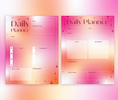 Planner with Pink and Orange Gradients