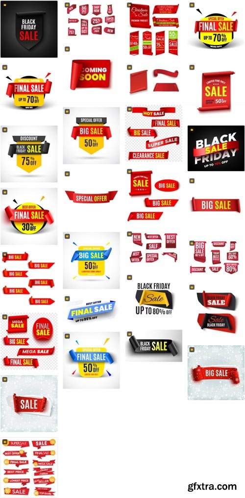 Premium Vector Collections - Sale ribbons - 80xEPS