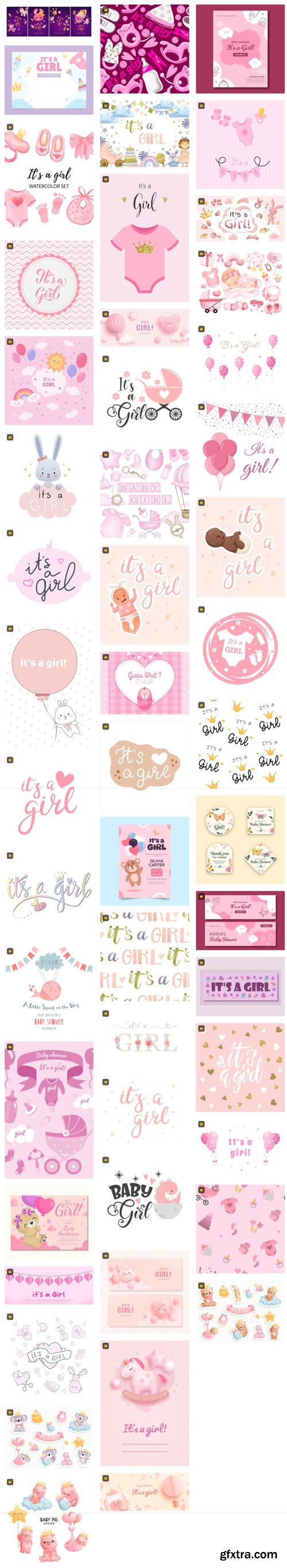 Premium Vector Collections - It\'s a Girl! - 80xEPS