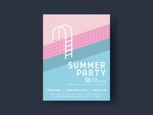 Summer Pink Pool Party Poster