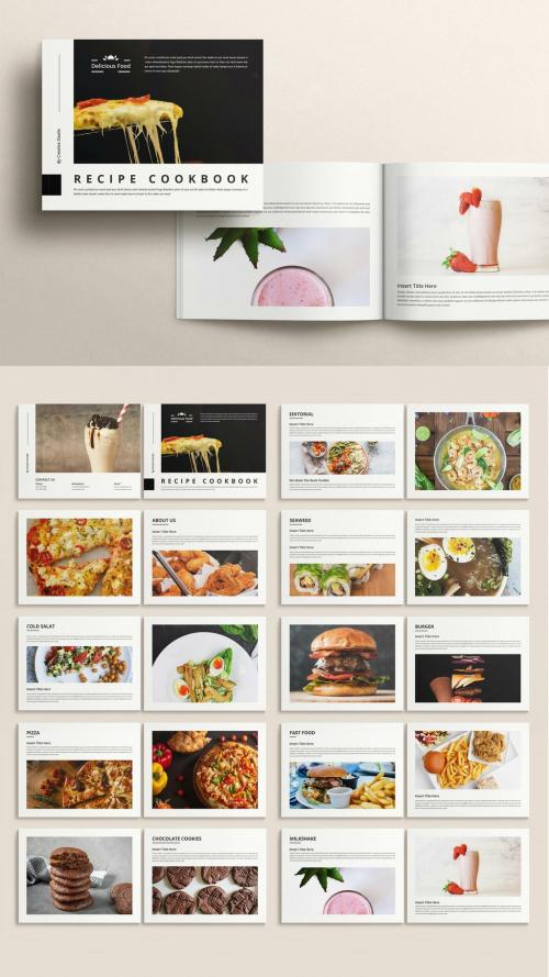 Recipes Cookbook Brochure Landscape Layout