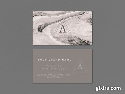 Pink Marble Business Card Layout